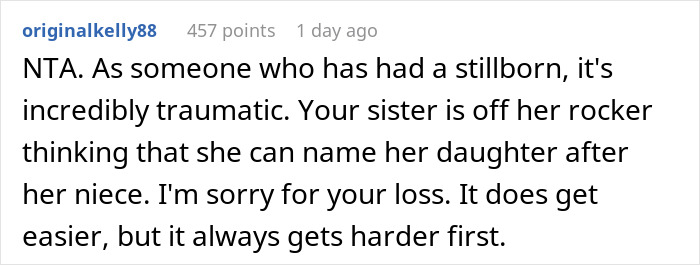 Man Calls His Sister "An Evil Human Being" After Finding Out Her Baby Is Named The Same As His Stillborn Daughter, Asks If He’s The Jerk Man Calls His Sister "An Evil Human Being" After Finding Out Her Baby Is Named The Same As His Stillborn Daughter, Asks If He’s The Jerk
