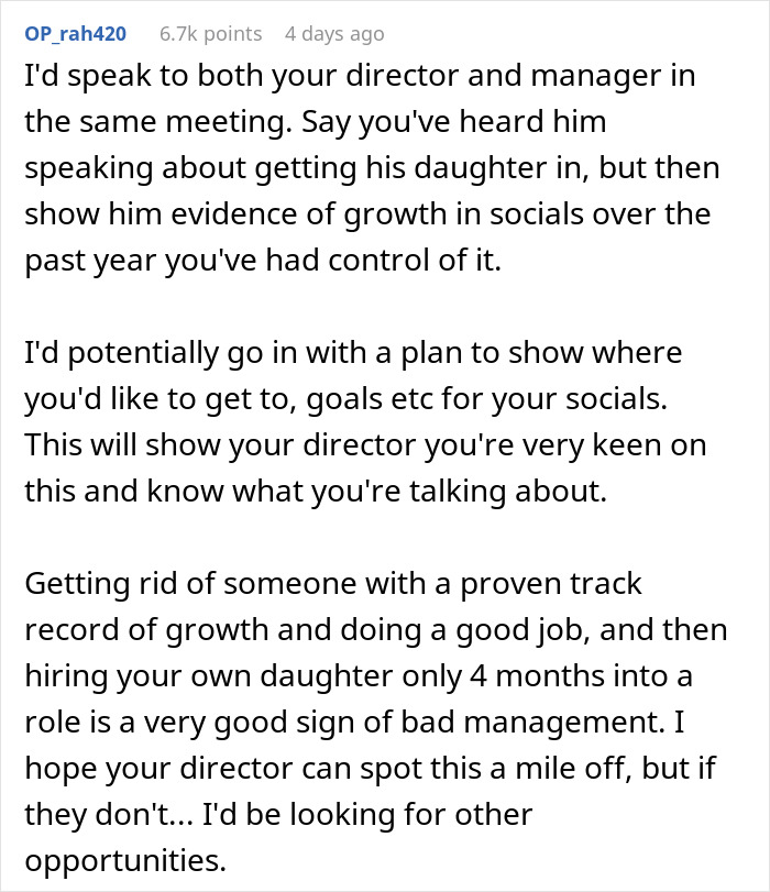 Efficient Employee Asks For A Raise, New Manager Threatens To Replace Them With His Teen Daughter At A Cheaper Rate Efficient Employee Asks For A Raise, New Manager Threatens To Replace Them With His Teen Daughter At A Cheaper Rate