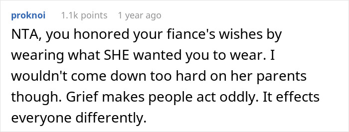 "[Am I The Jerk] For Ignoring What My Fianc&eacute;e's Parents Wanted And Wore My Wedding Dress To Her Funeral?"