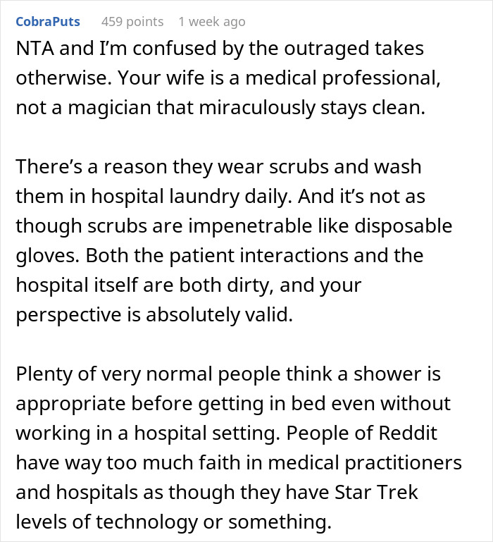 Husband Sleeps On The Couch Because His Gynecologist Wife Won&rsquo;t Shower Before Bed, Asks The Internet If He&rsquo;s A Jerk