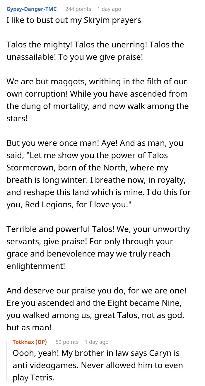 Atheist Guy Fights Fire With Fire By Saying A Prayer To Another God After MIL Forces Him To Say Grace