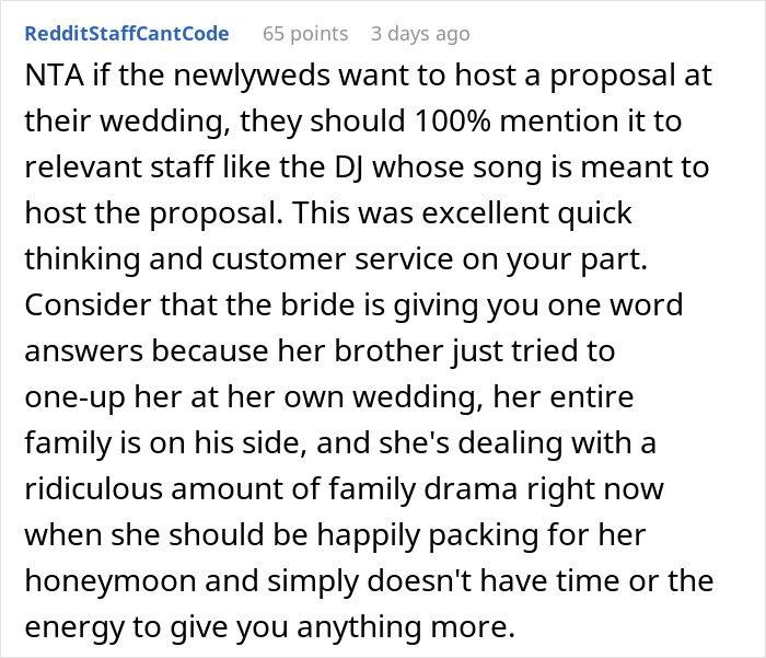 Wedding DJ Spots A Proposal About To Happen On The Dance Floor, Changes The Song To Ruin It, Later Wonders If He Did The Right Thing Wedding DJ Spots A Proposal About To Happen On The Dance Floor, Changes The Song To Ruin It, Later Wonders If He Did The Right Thing
