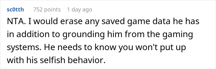 13 Y.O. Livid With His Mom For Grounding Him After He Deleted Her Games’ Progress 13 Y.O. Livid With His Mom For Grounding Him After He Deleted Her Games’ Progress