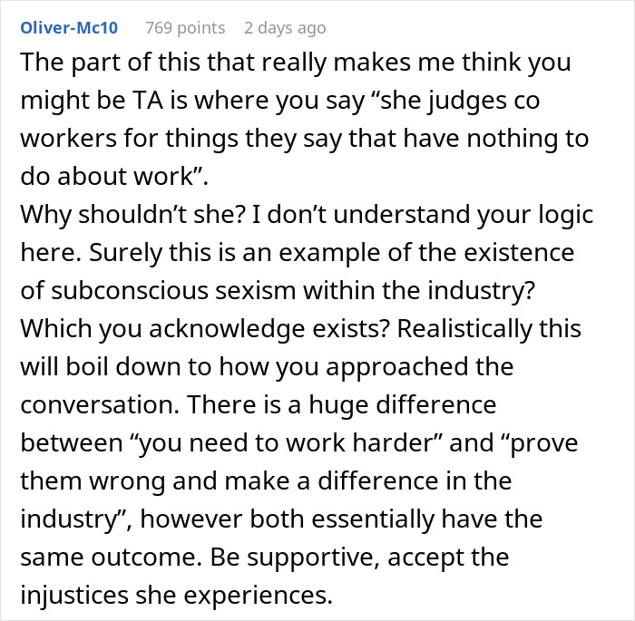 Guy Challenges His GF's Claims About Sexism At Work, Gets An Eye-Opening Reality Check