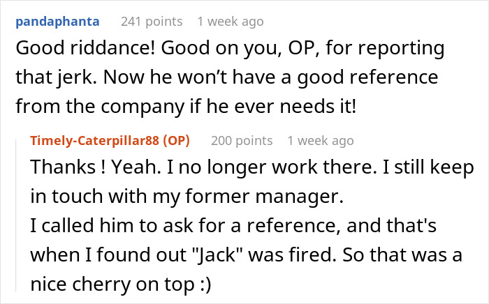 Coworker&rsquo;s Comments About This Person&rsquo;s Work Backfire After They Report Him To HR And Get Him Fired