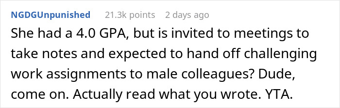 Guy Challenges His GF's Claims About Sexism At Work, Gets An Eye-Opening Reality Check