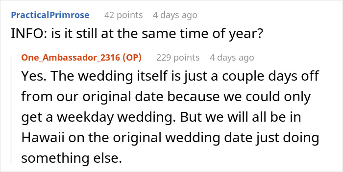 &ldquo;AITA For Not Reinviting My Sister And Her Family To My Wedding After We Changed It?&rdquo;