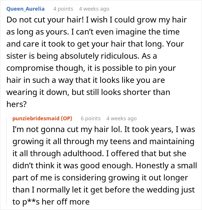 Woman Wants To Drop Out As Bridesmaid At Sister's Wedding After Her Ridiculous Hairstyle Request