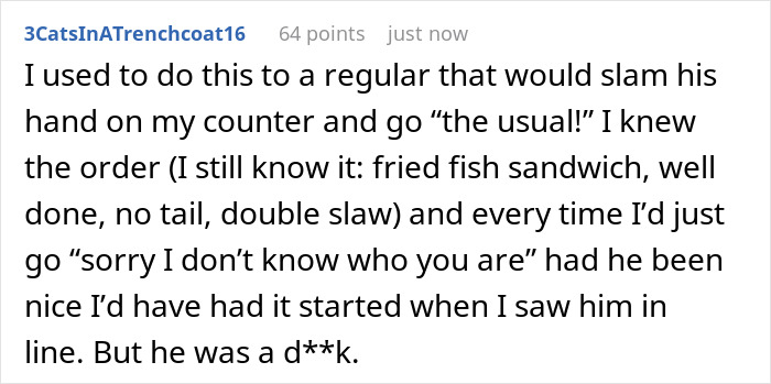 “Table For One?”: Waitress Gets Back At Diner Regular Who Always Expects To Be Welcomed With Open Arms “Table For One?”: Waitress Gets Back At Diner Regular Who Always Expects To Be Welcomed With Open Arms