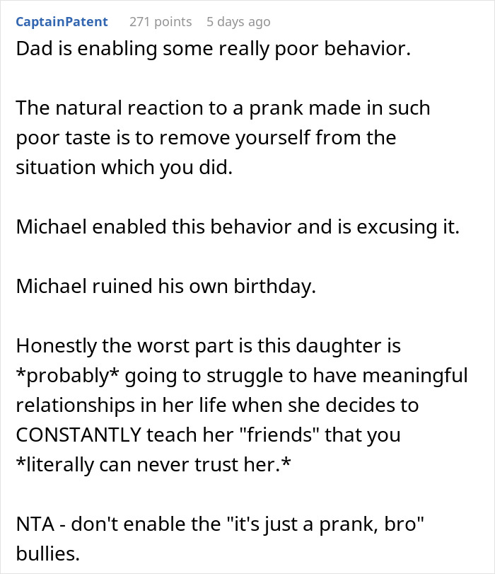 Woman Leaves Her Fiance's Birthday Party In Tears As His 16 Y.O. Daughter Played An Offensive Prank On Her