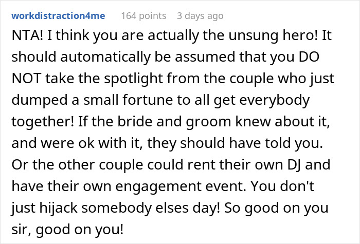 Wedding DJ Spots A Proposal About To Happen On The Dance Floor, Changes The Song To Ruin It, Later Wonders If He Did The Right Thing Wedding DJ Spots A Proposal About To Happen On The Dance Floor, Changes The Song To Ruin It, Later Wonders If He Did The Right Thing