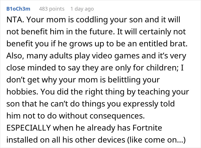 13 Y.O. Livid With His Mom For Grounding Him After He Deleted Her Games’ Progress 13 Y.O. Livid With His Mom For Grounding Him After He Deleted Her Games’ Progress