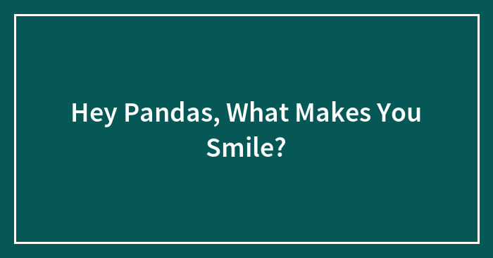 Hey Pandas, What Makes You Smile? (Closed)