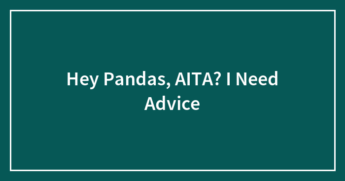 Hey Pandas, AITA? I Need Advice