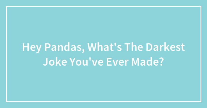 Hey Pandas, What’s The Darkest Joke You’ve Ever Made?