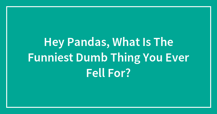 Hey Pandas, What Is The Funniest Dumb Thing You Ever Fell For? (Closed)