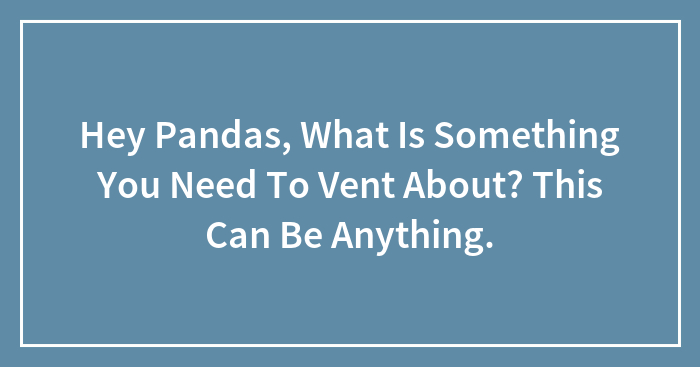 Hey Pandas, What Is Something You Need To Vent About? This Can Be Anything.