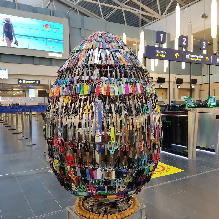 Vilnius Airport Transformed 1,000 Banned Items From Planes Into A One-Of-A-Kind Easter Egg