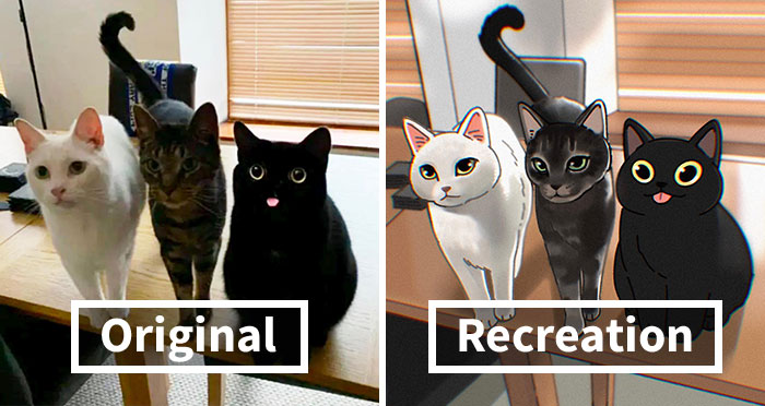 Funny Images Of Cats Found On The Internet Get Transformed Into Cute Illustrations By This Artist (31 Pics)