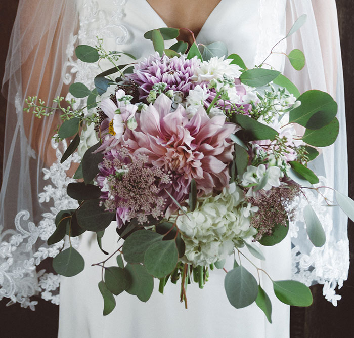 Bride holding bouquet