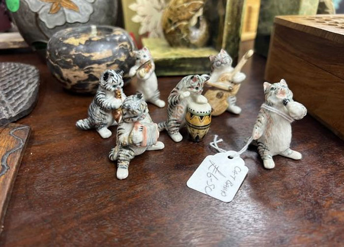 Band Of Cats At Jane’s Charity Shop, Also Romsey