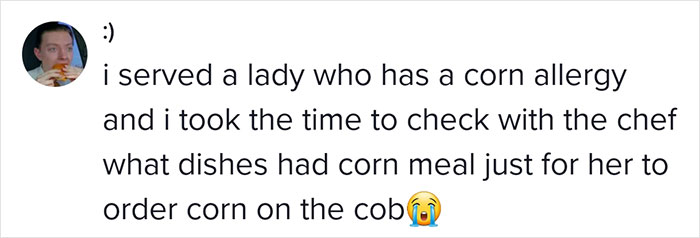 "Go Ahead And Call 911 Just In Case": Server Confused As A Woman Claiming She's 'Allergic' To Seafood Decides To Order Seafood Pasta "Go Ahead And Call 911 Just In Case": Server Confused As A Woman Claiming She's 'Allergic' To Seafood Decides To Order Seafood Pasta