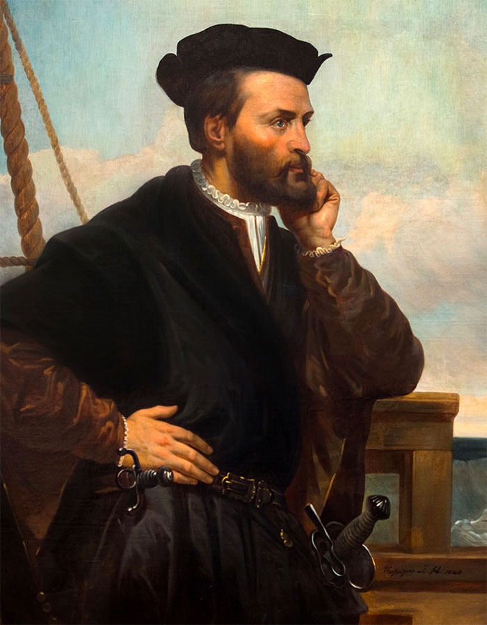 colorful Jacques Cartier portrait