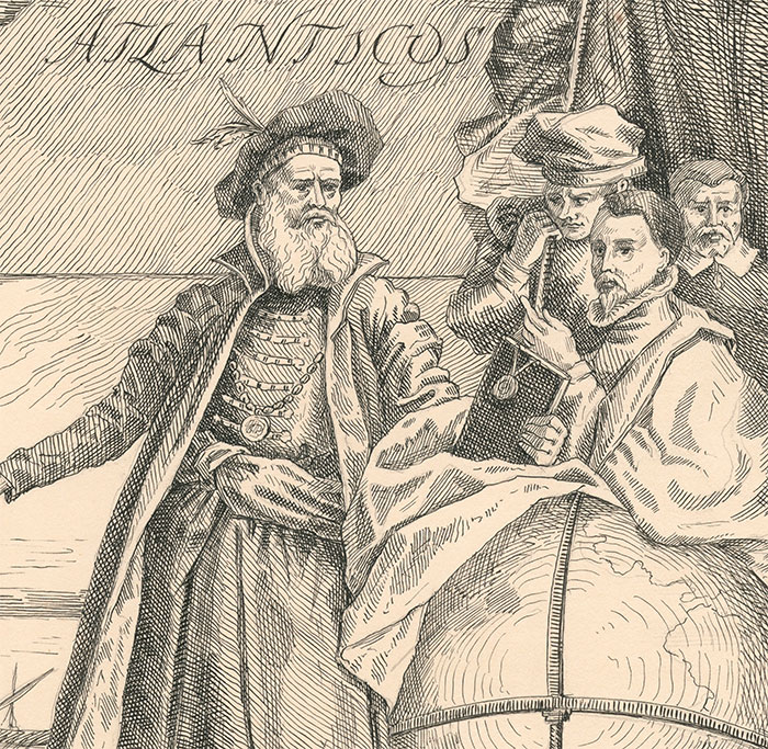 black and white John Cabot portrait