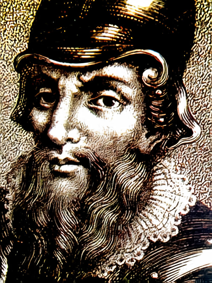 black and white Pedro Álvares Cabral portrait