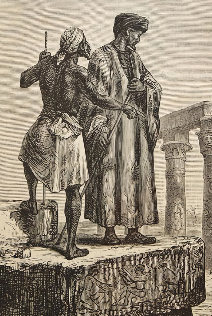 brown and black Ibn Battuta portrait