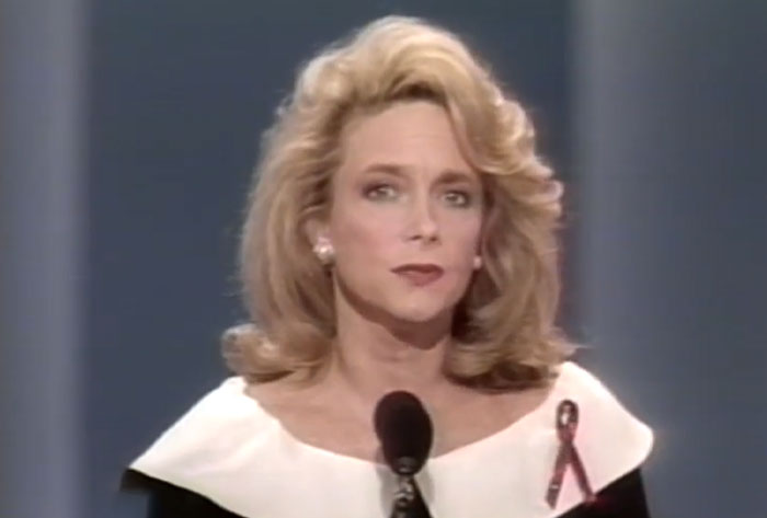 Picture of Mary Fisher speaking