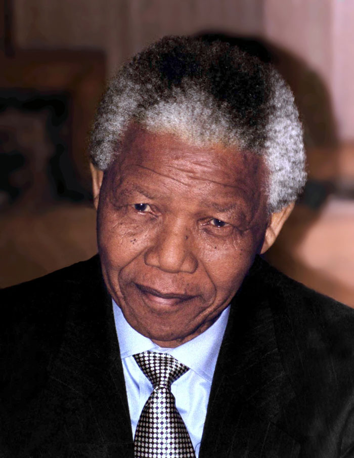Nelson Mandela looking