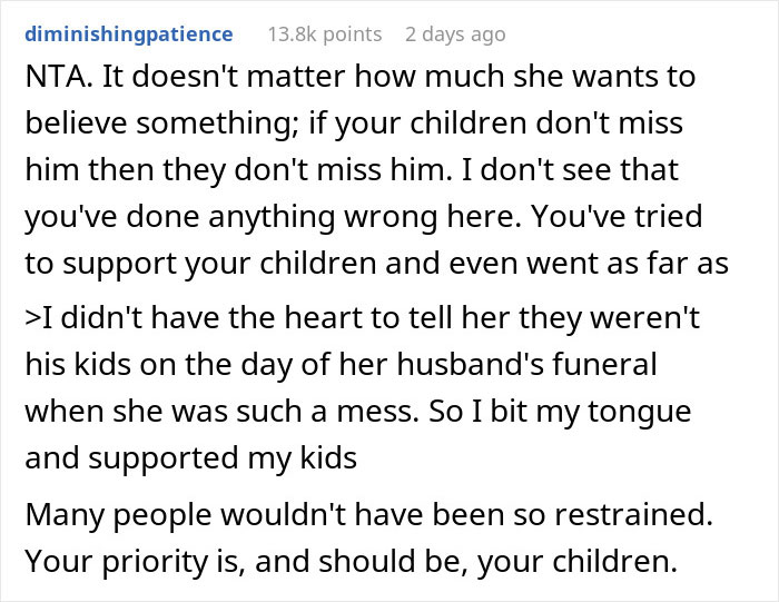 Mom Is Disgusted With Kids&rsquo; Lack Of Grief Over Their Late Stepfather, Their Real Dad Steps In To Bring Her Back To Earth
