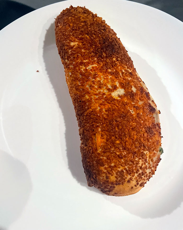 To Counteract The Chicken Bake Stuffed With A Cheese Stick: The Chicken Bake Is Warmed Up In The Microwave, Then Finished In The Air Fryer At 450 F