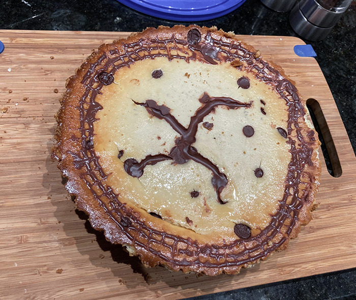 If You Get Cracks In Your Cheesecake, You Can Pipe Chocolate Ganache Into Them