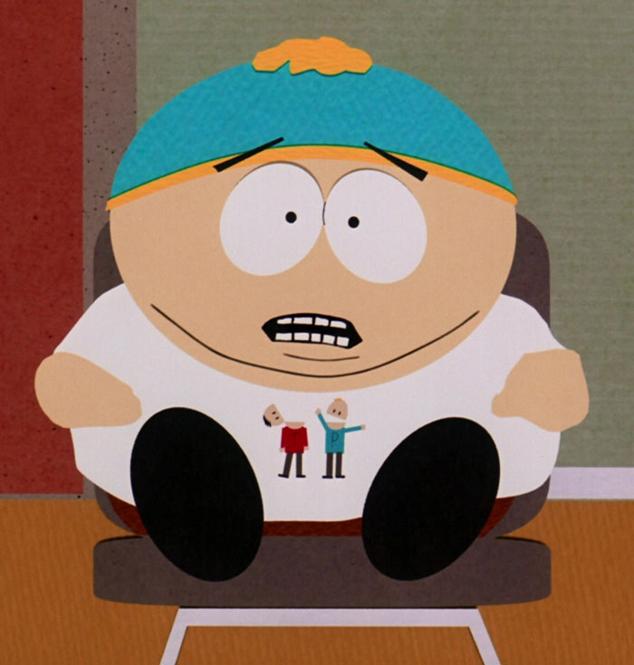 Eric Cartman looks scared 