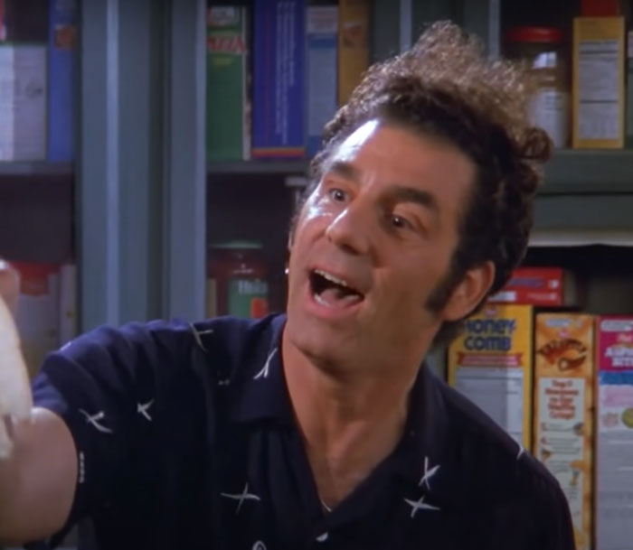 Cosmo Kramer wearing blue shirt 