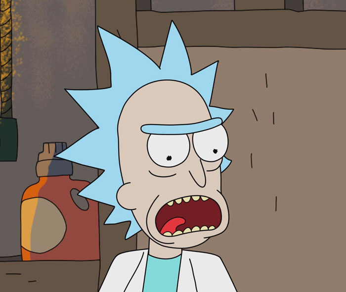 Rick Sanchez wearing white robe 