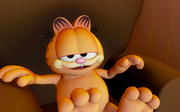 Garfield sitting on the chair 