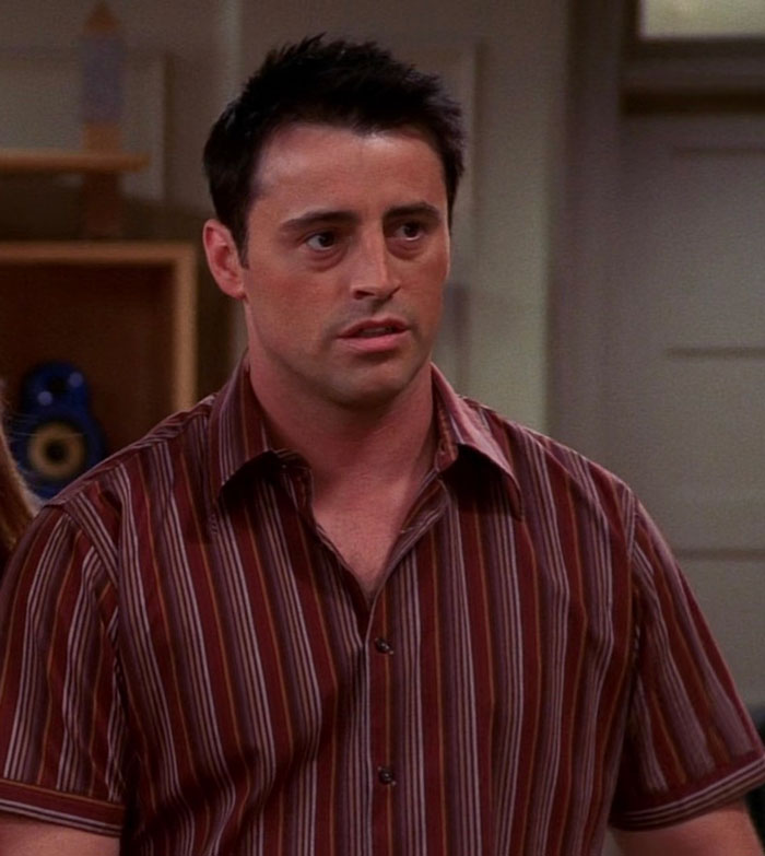 Joey Tribbiani wearing red shirt 