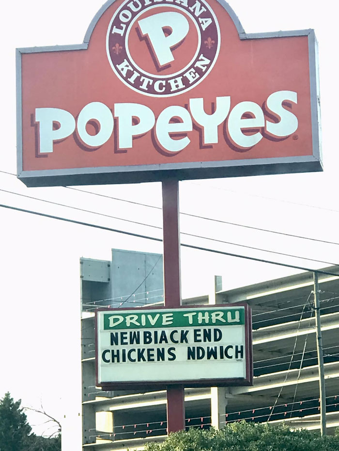 Sitting At A Stoplight I Spotted This. It Took Me A Minute To Understand What They Were Advertising, But I Decided Against Eating The Chicken