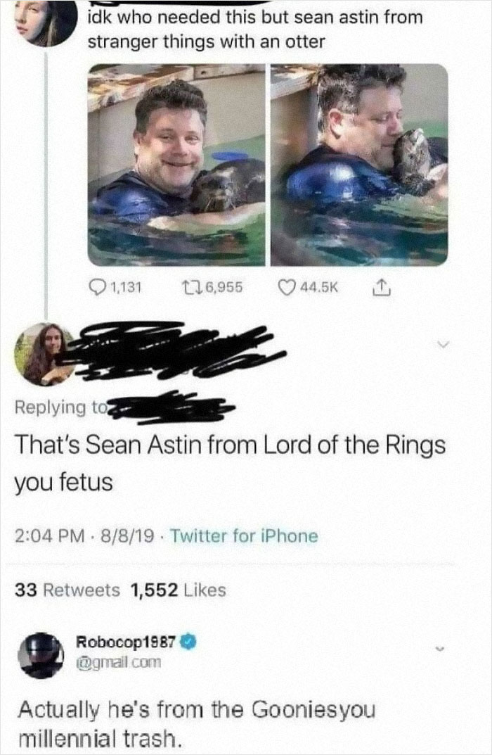 Memes about generational gaps featuring a mistaken actor identity and humorous replies.