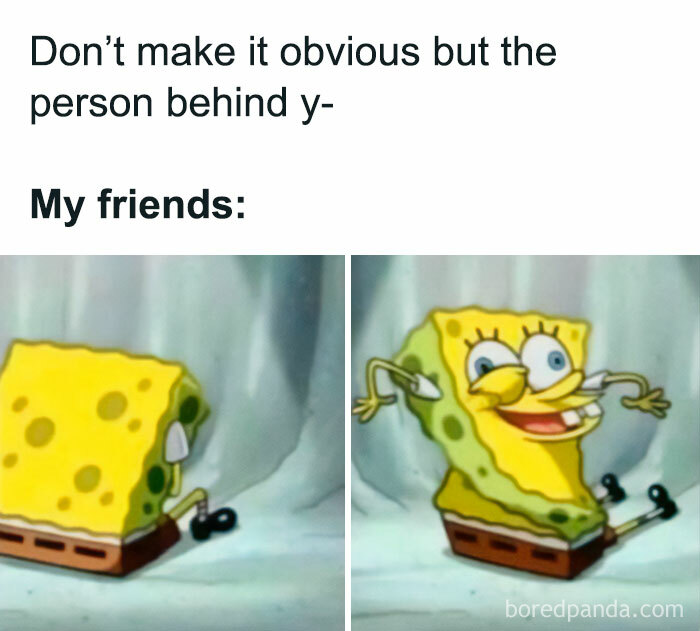 SpongeBob in a funny pose reacting to a friend warning in a spicy meme.