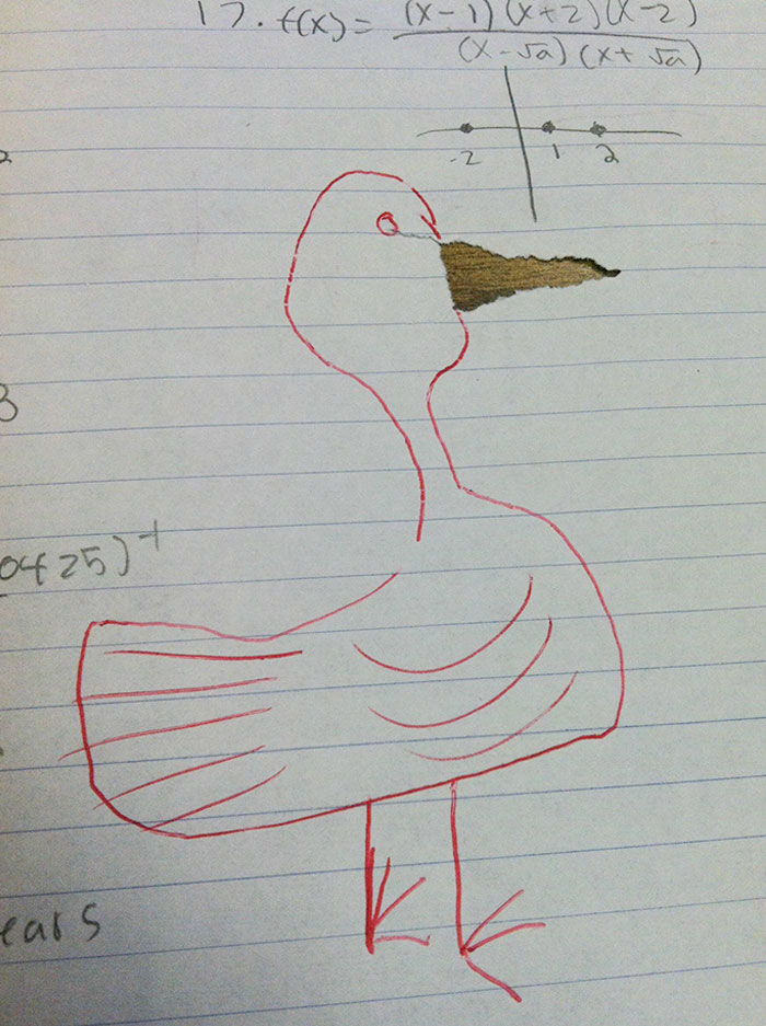 Ripped A Hole In My Math Test. This Is What My Teacher Drew