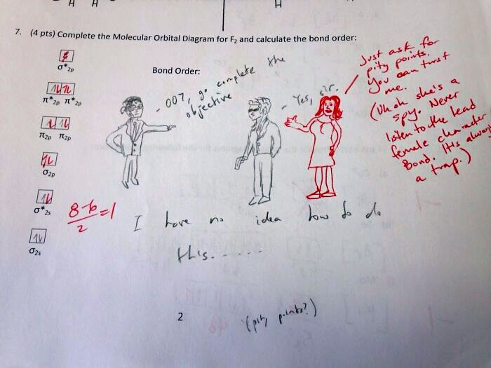 I Forgot How To Do A Problem On My Chem Final So I Drew A Picture And My Instructor Responded With This