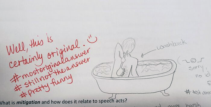 I Was Asked To Define "Washback" For A Class And I Drew This For The Answer. I Love My Teacher's Response