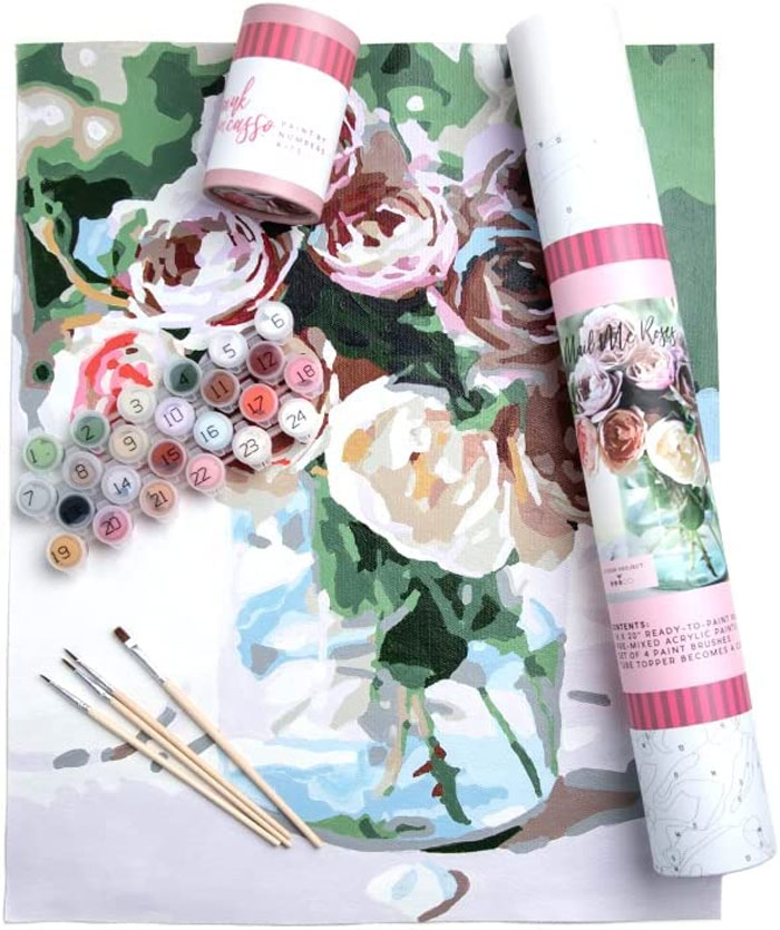 Pink Picasso Botanical Floral DIY Canvas Paint