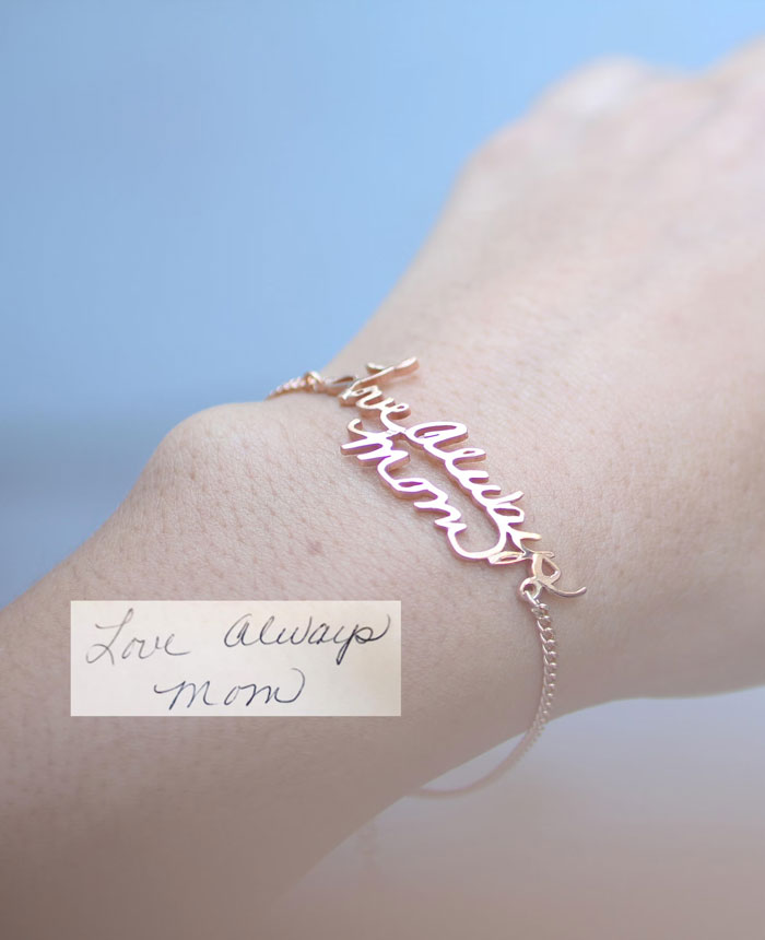 Minimalist Custom Handwriting Bracelet
