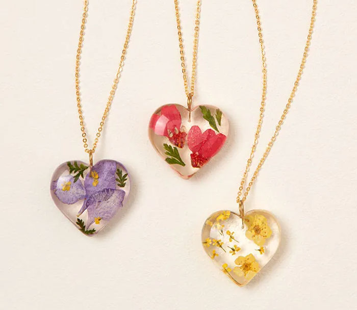 Uncommon Goods Birth Month Flower Heart Necklace