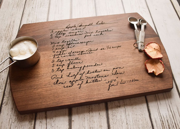 Handwritten Recipe Cutting Board